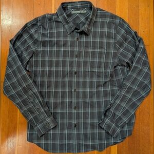 Icebreaker Black and Gray Plaid Shirt